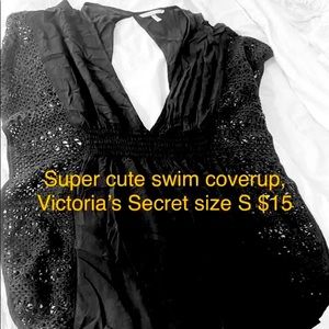 Swimsuit coverup, black, Victoria’s Secret brand